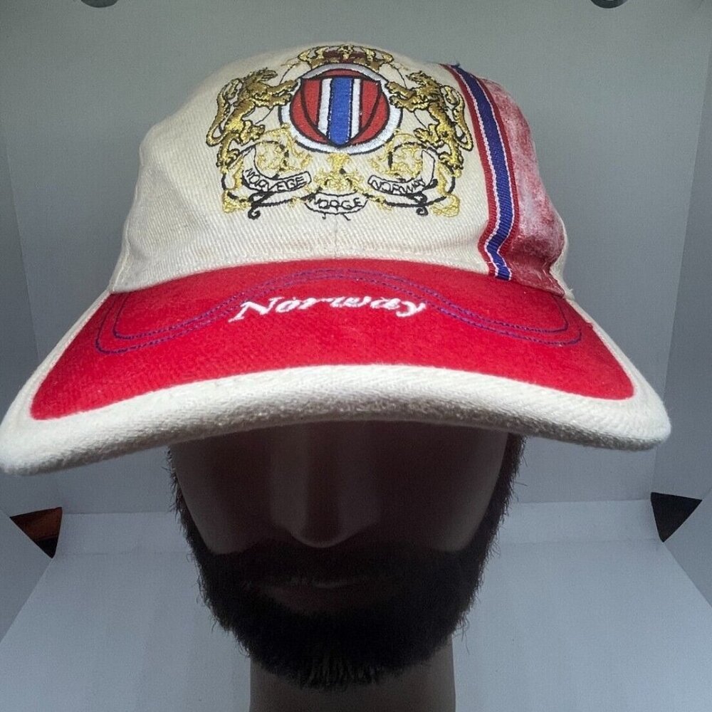 NORWAY embroidered gold trim coat of arms vintage baseball cap golf hat
